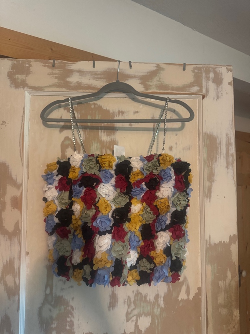 Floral Multi-Color 3D Flower Strap Top